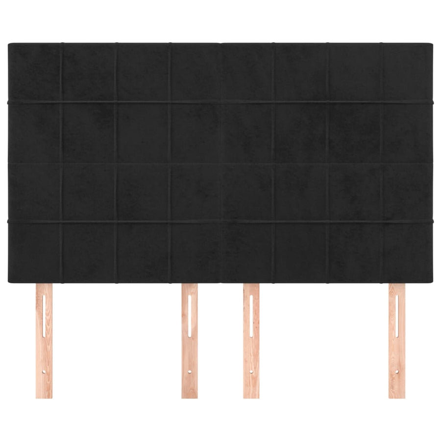 Hoofdborden 4 St 72X5X78/88 Cm Fluweel Zwart