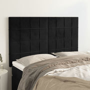 Hoofdbord 144x5x118/128 cm fluweel zwart