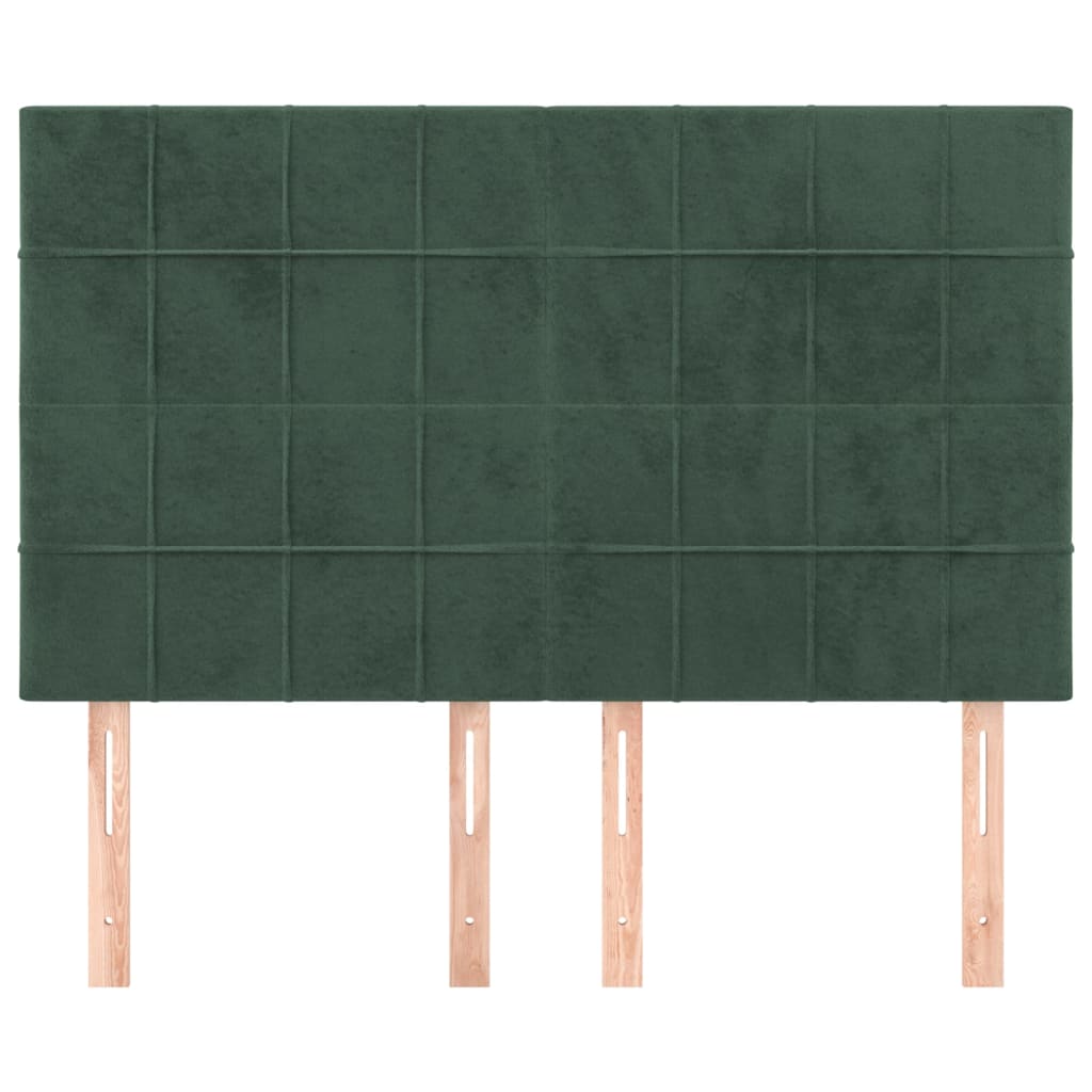 Hoofdborden 4 St 72X5X78/88 Cm Fluweel Donkergroen