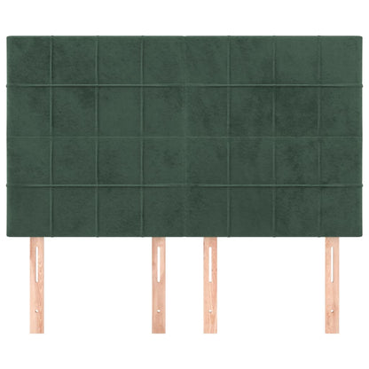 Hoofdborden 4 St 72X5X78/88 Cm Fluweel Donkergroen