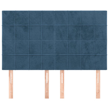 Hoofdborden 4 St 72X5X78/88 Cm Fluweel Donkerblauw