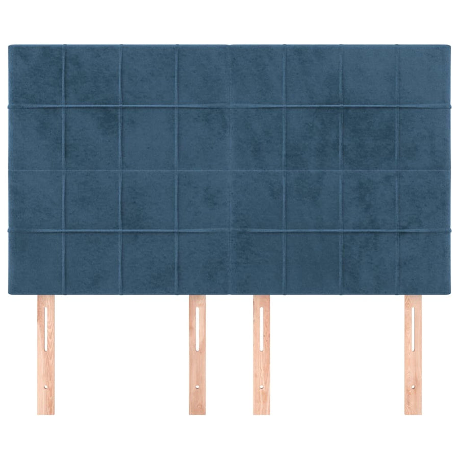 Hoofdborden 4 St 72X5X78/88 Cm Fluweel Donkerblauw