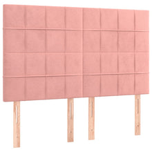 Hoofdborden 4 St 72X5X78/88 Cm Fluweel Roze