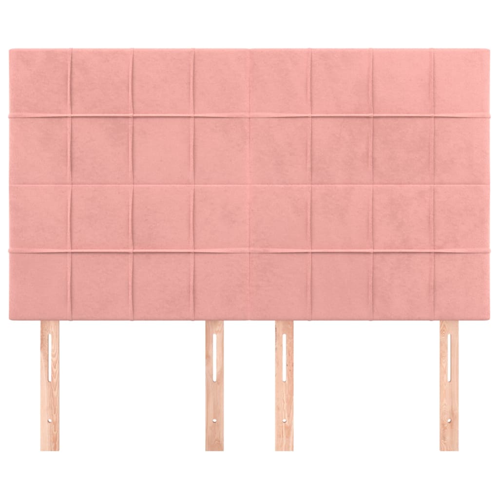 Hoofdborden 4 St 72X5X78/88 Cm Fluweel Roze