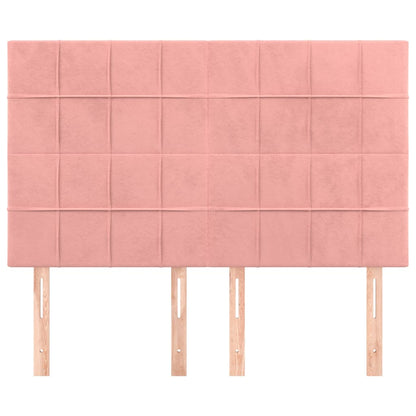 Hoofdborden 4 St 72X5X78/88 Cm Fluweel Roze