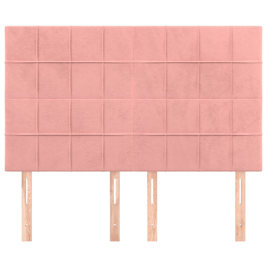 Hoofdborden 4 St 72X5X78/88 Cm Fluweel Roze