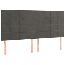 Hoofdborden 4 St 80X5X78/88 Cm Fluweel Donkergrijs