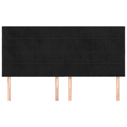 Hoofdborden 4 St 80X5X78/88 Cm Fluweel Zwart