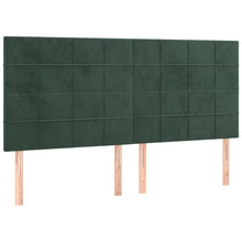 Hoofdborden 4 St 80X5X78/88 Cm Fluweel Donkergroen