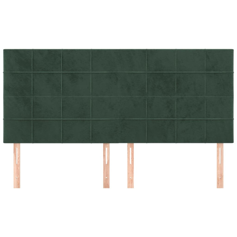 Hoofdborden 4 St 80X5X78/88 Cm Fluweel Donkergroen