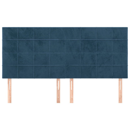 Hoofdborden 4 St 80X5X78/88 Cm Fluweel Donkerblauw