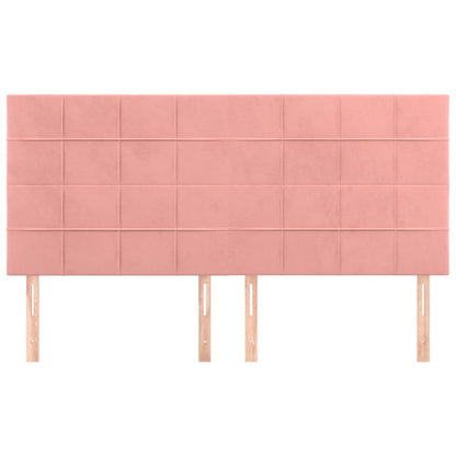 Hoofdborden 4 St 80X5X78/88 Cm Fluweel Roze
