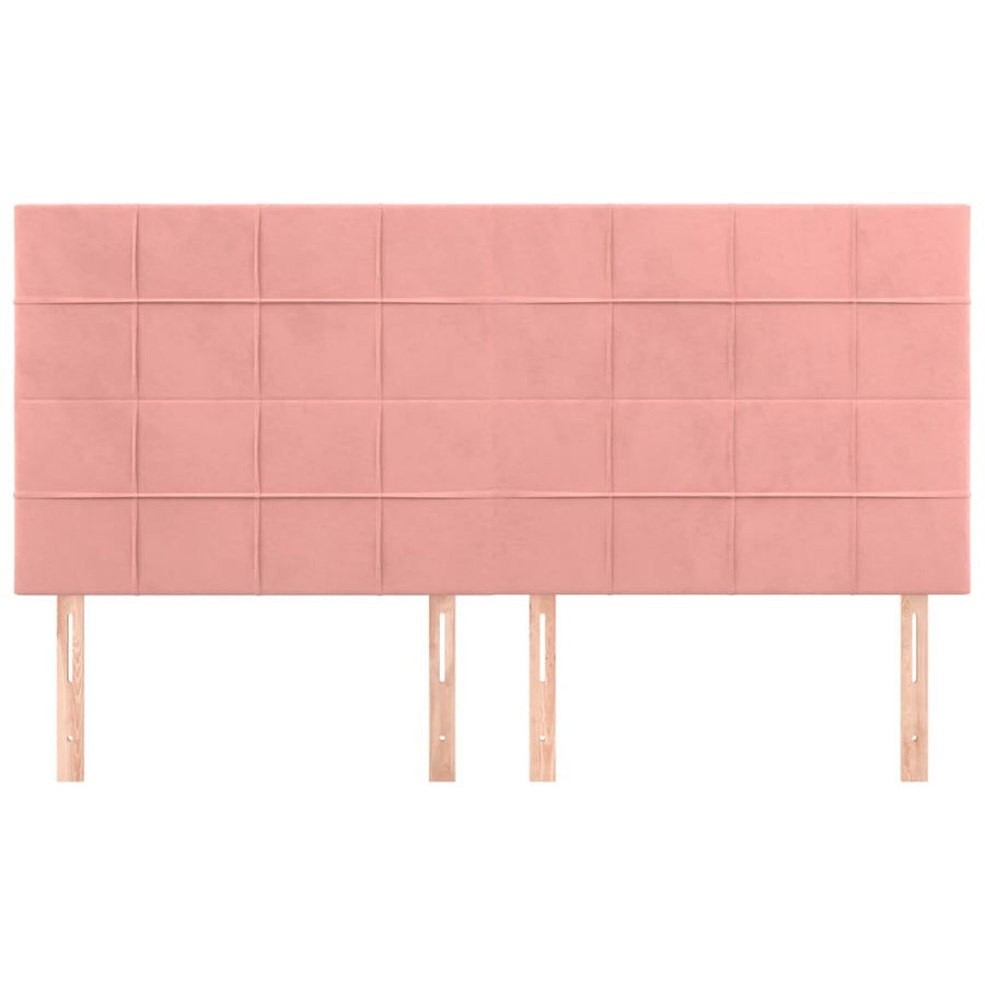 Hoofdborden 4 St 80X5X78/88 Cm Fluweel Roze