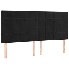 Hoofdborden 4 St 90X5X78/88 Cm Fluweel Zwart
