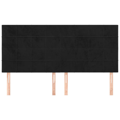 Hoofdborden 4 St 90X5X78/88 Cm Fluweel Zwart