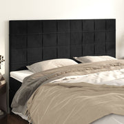Hoofdbord 180x5x118/128 cm fluweel zwart
