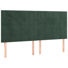 Hoofdborden 4 St 90X5X78/88 Cm Fluweel Donkergroen