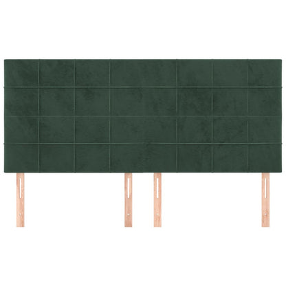 Hoofdborden 4 St 90X5X78/88 Cm Fluweel Donkergroen