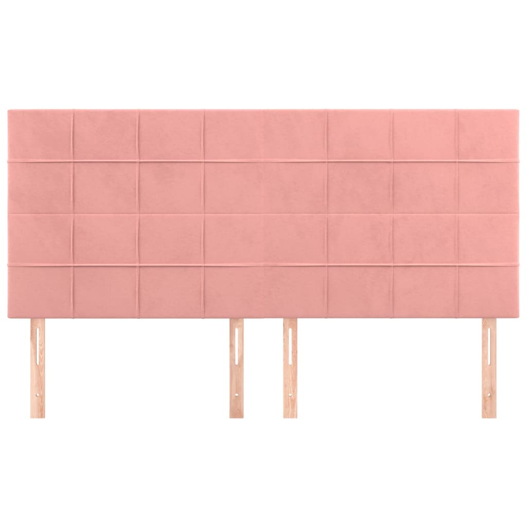 Hoofdborden 4 St 90X5X78/88 Cm Fluweel Roze