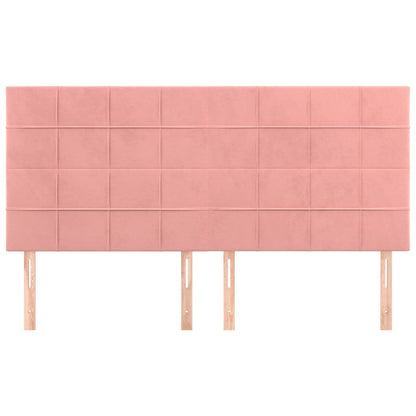 Hoofdborden 4 St 90X5X78/88 Cm Fluweel Roze