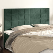 Hoofdbord 200x5x118/128 cm fluweel donkergroen