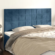 Headboard dark blue 200x5x118/128 cm velvet
