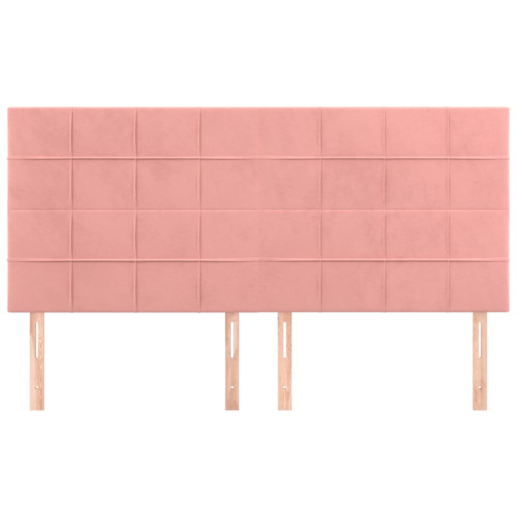 Hoofdborden 4 St 100X5X78/88 Cm Fluweel Roze