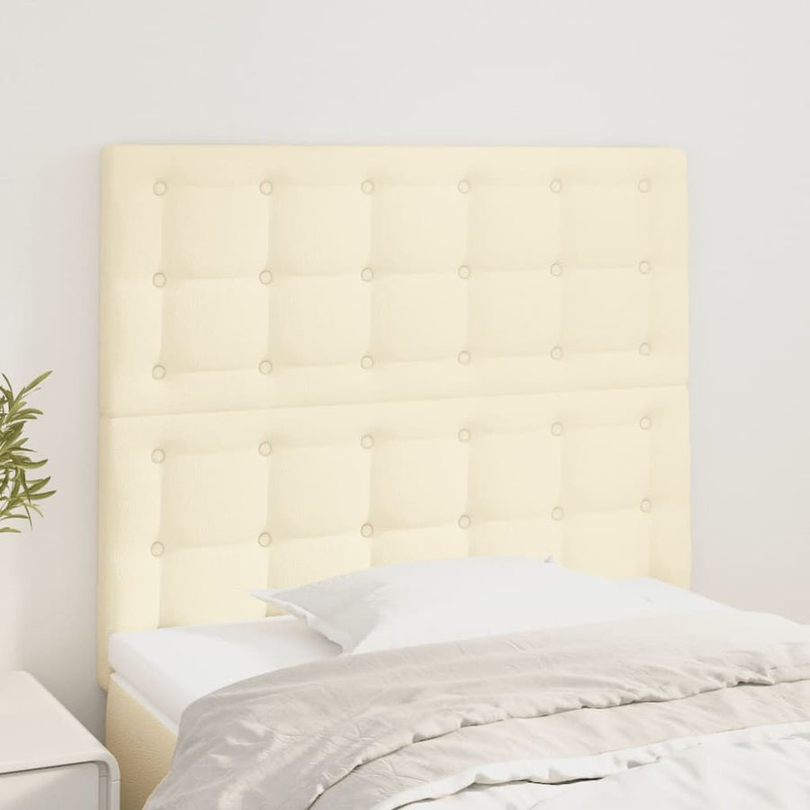 Hoofdborden 2 St 80X5X78/88 Cm Kunstleer Kleurig 1 80 cm Crème