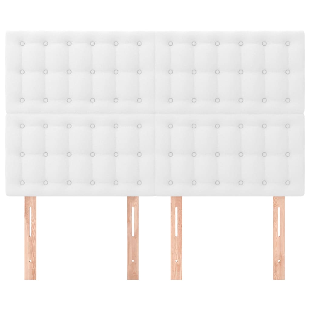Hoofdborden 4 St 72X5X78/88 Cm Kunstleer Wit 144 cm Hoog