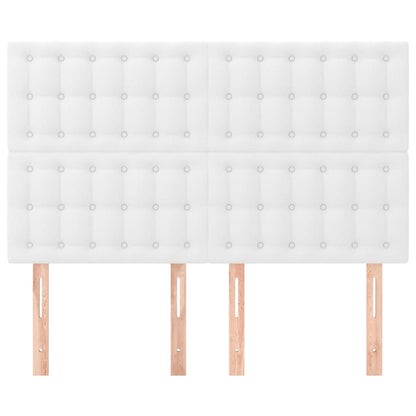 Hoofdborden 4 St 72X5X78/88 Cm Kunstleer Wit 144 cm Hoog