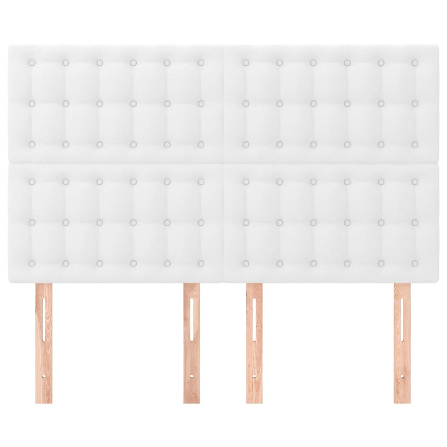 Hoofdborden 4 St 72X5X78/88 Cm Kunstleer Wit 144 cm Hoog