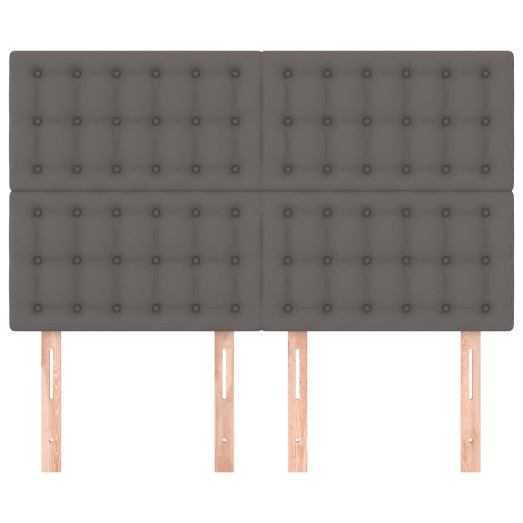 Hoofdborden 4 St 72X5X78/88 Cm Kunstleer Grijs 144 cm Hoog