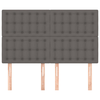 Hoofdborden 4 St 72X5X78/88 Cm Kunstleer Grijs 144 cm Hoog