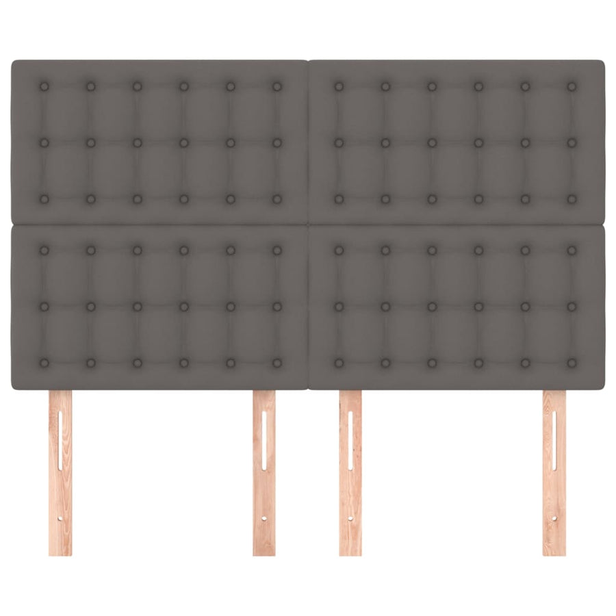 Hoofdborden 4 St 72X5X78/88 Cm Kunstleer Grijs 144 cm Hoog