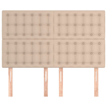 Hoofdborden 4 St 72X5X78/88 Cm Kunstleer Kleurig Cappuccino 144 cm Hoog