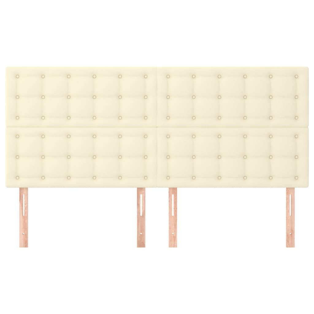 Hoofdborden 4 St 80X5X78/88 Cm Kunstleer Kleurig Crème 160 cm Hoog