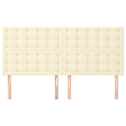 Hoofdborden 4 St 80X5X78/88 Cm Kunstleer Kleurig Crème 160 cm Hoog