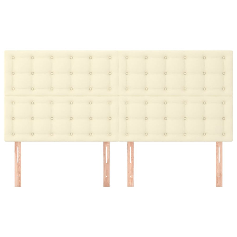 Hoofdborden 4 St 80X5X78/88 Cm Kunstleer Kleurig Crème 160 cm Hoog