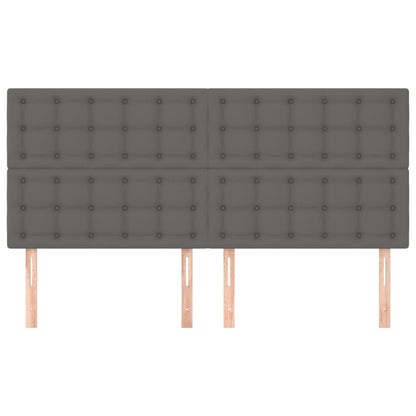 Hoofdborden 4 St 80X5X78/88 Cm Kunstleer Grijs 160 cm Hoog
