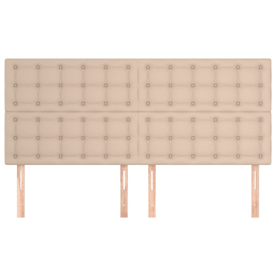 Hoofdborden 4 St 80X5X78/88 Cm Kunstleer Kleurig 1 160 cm Cappuccino