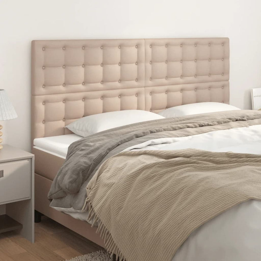 Hoofdborden 4 St 80X5X78/88 Cm Kunstleer Kleurig 1 160 cm Cappuccino
