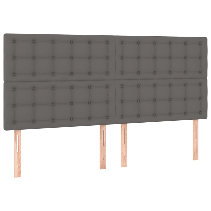 Hoofdborden 4 St 90X5X78/88 Cm Kunstleer Grijs 180 cm Hoog