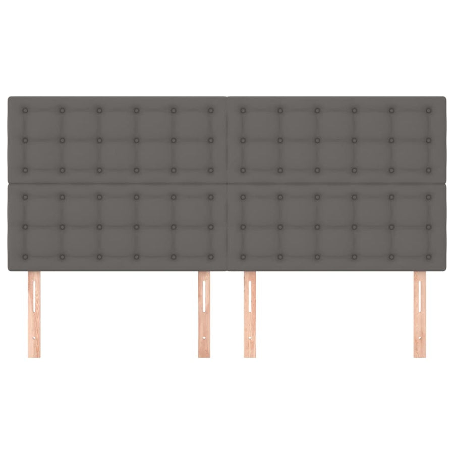 Hoofdborden 4 St 90X5X78/88 Cm Kunstleer Grijs 180 cm Hoog