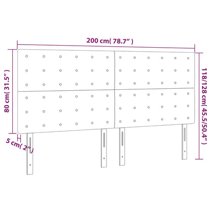 Hoofdborden 4 St 100X5X78/88 Cm Kunstleer Zwart