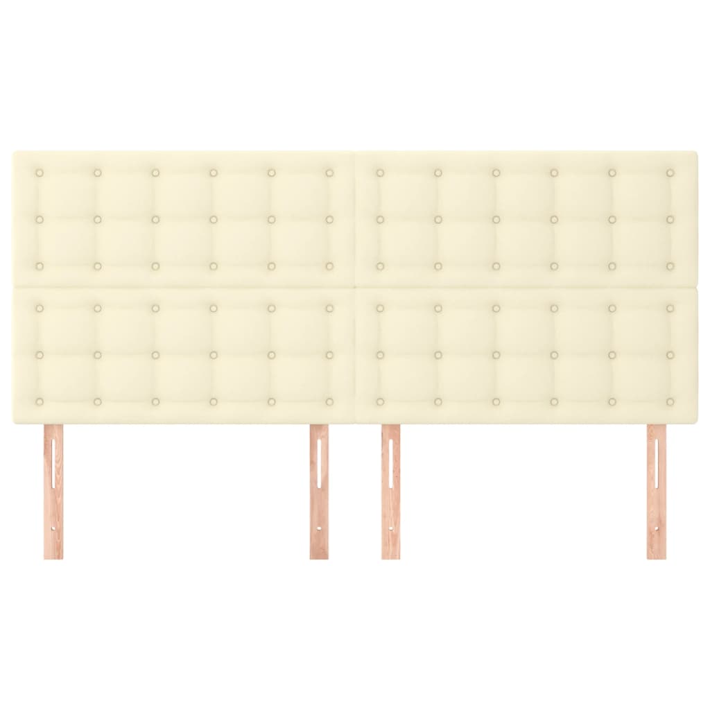 Hoofdborden 4 St 00X5X78/88 Cm Kunstleer Kleurig Crème 200 cm Hoog