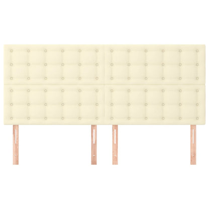 Hoofdborden 4 St 00X5X78/88 Cm Kunstleer Kleurig Crème 200 cm Hoog