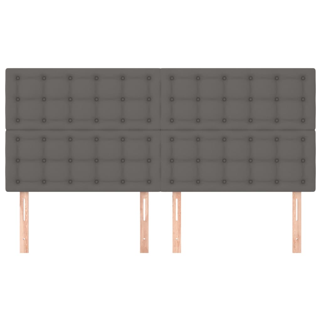 Hoofdborden 4 St 00X5X78/88 Cm Kunstleer Grijs 200 cm Hoog