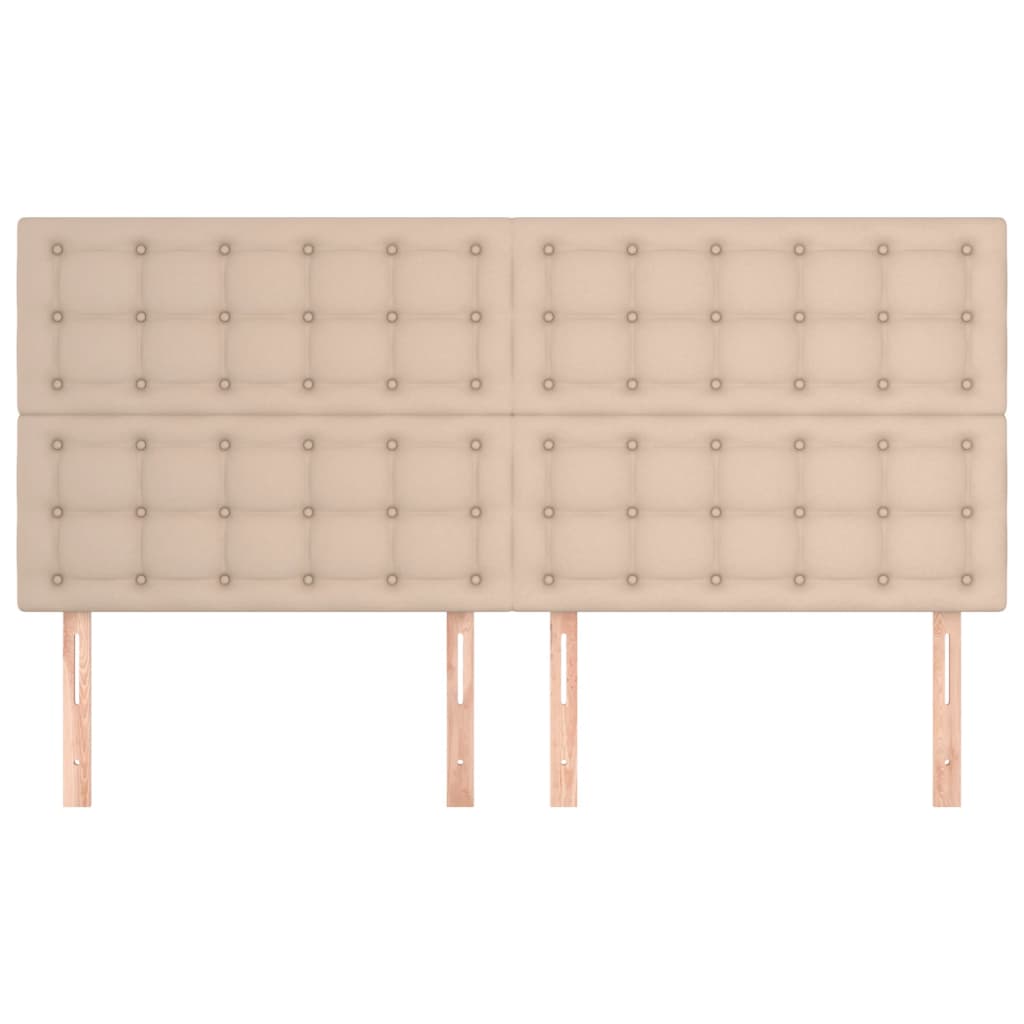 Hoofdborden 4 st 100x5x78/88 cm kunstleer cappuccinokleurig