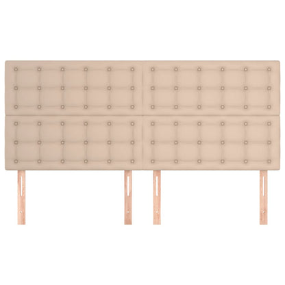 Hoofdborden 4 st 100x5x78/88 cm kunstleer cappuccinokleurig