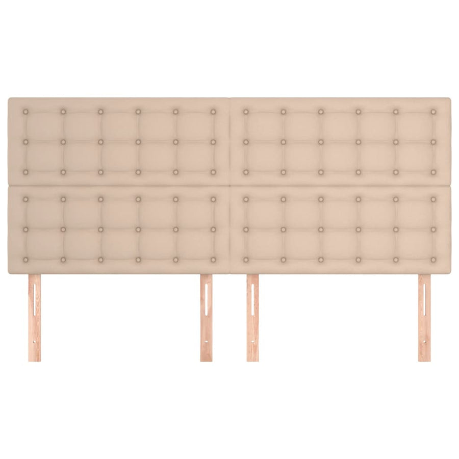 Hoofdborden 4 st 100x5x78/88 cm kunstleer cappuccinokleurig